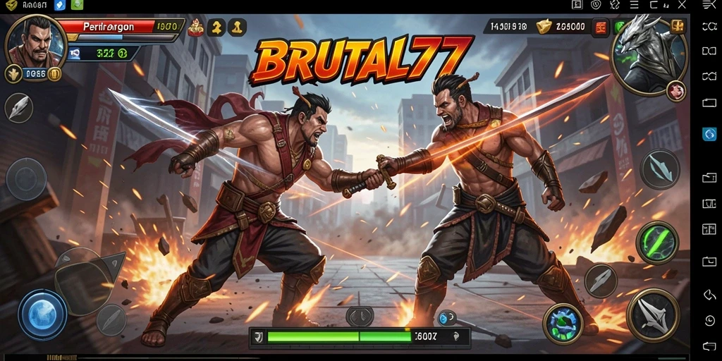 Gameplay BRUTAL77 yang intens dan menegangkan.