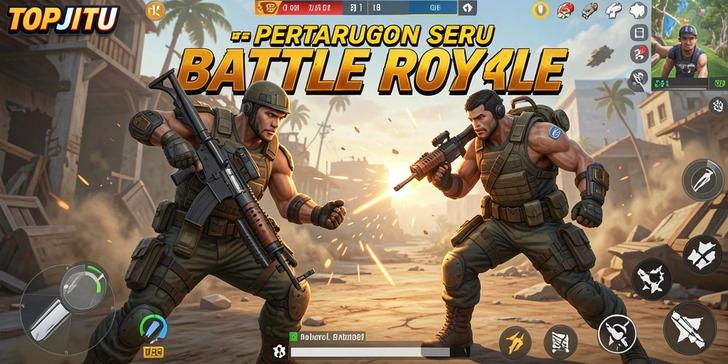 Screenshot gameplay seru dalam game Battle Royale TOPJITU.